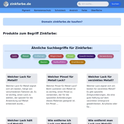 Screenshot zinkfarbe.de