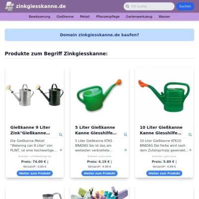 Screenshot zinkgiesskanne.de