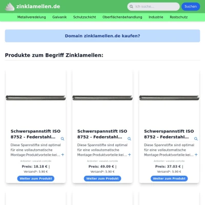 Screenshot zinklamellen.de