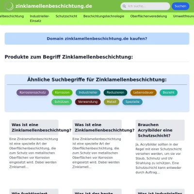 Screenshot zinklamellenbeschichtung.de