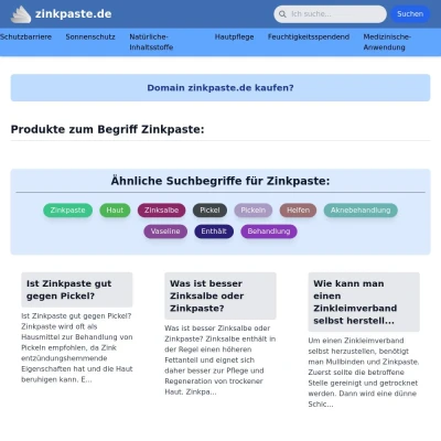 Screenshot zinkpaste.de