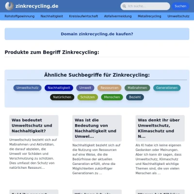 Screenshot zinkrecycling.de