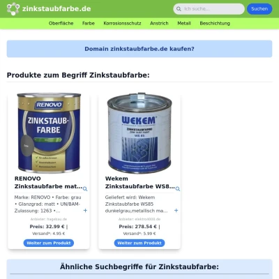 Screenshot zinkstaubfarbe.de