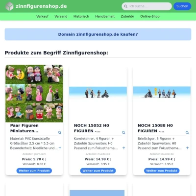 Screenshot zinnfigurenshop.de