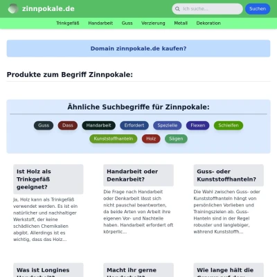 Screenshot zinnpokale.de