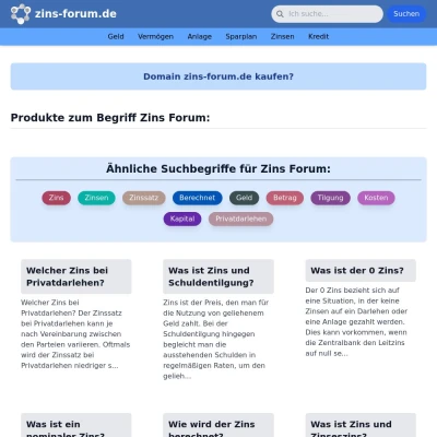 Screenshot zins-forum.de