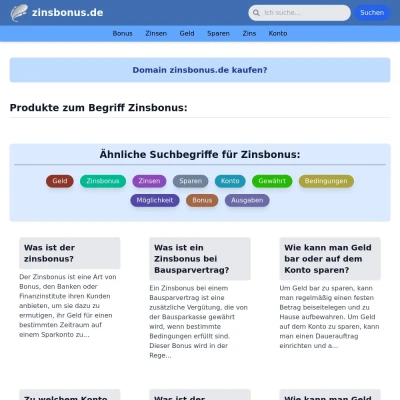 Screenshot zinsbonus.de