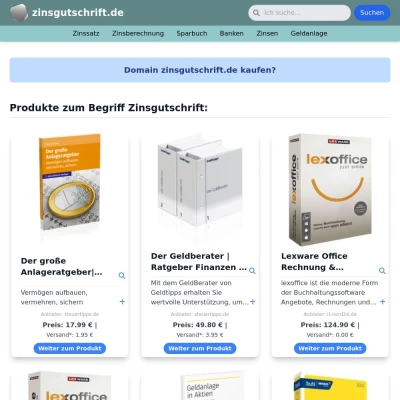 Screenshot zinsgutschrift.de