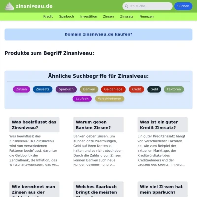 Screenshot zinsniveau.de