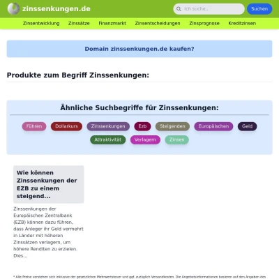 Screenshot zinssenkungen.de