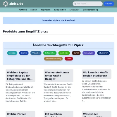 Screenshot zipics.de