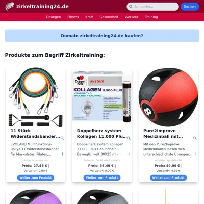 Screenshot zirkeltraining24.de