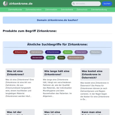 Screenshot zirkonkrone.de