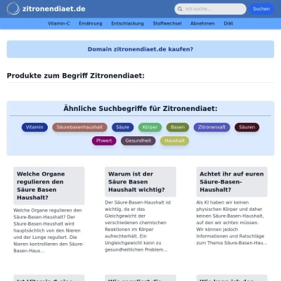 Screenshot zitronendiaet.de