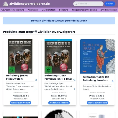 Screenshot zivildienstverweigerer.de