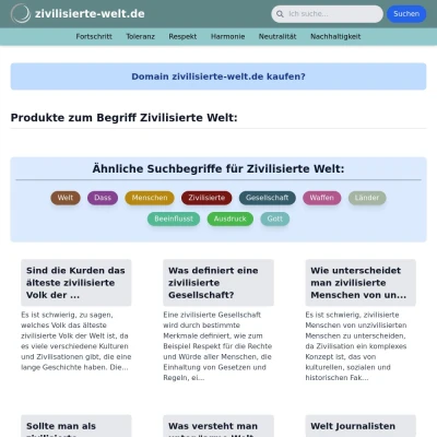 Screenshot zivilisierte-welt.de