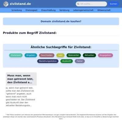 Screenshot zivilstand.de