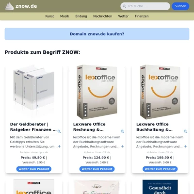 Screenshot znow.de