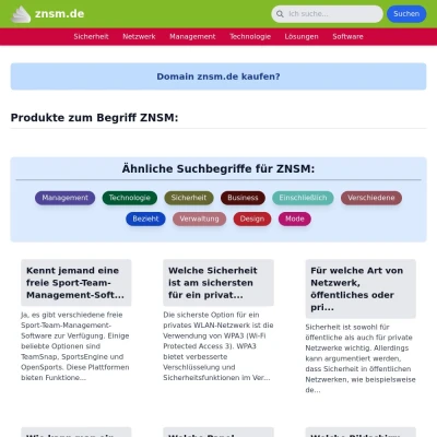 Screenshot znsm.de