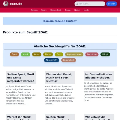 Screenshot zoae.de