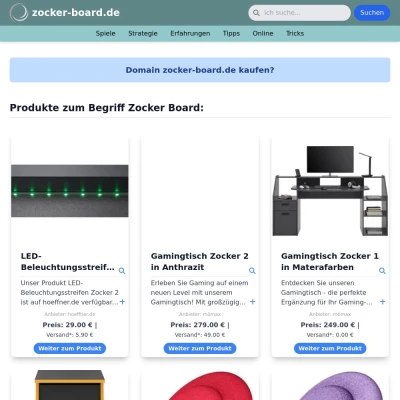 Screenshot zocker-board.de