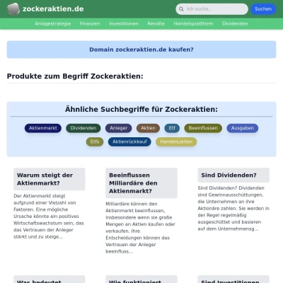 Screenshot zockeraktien.de