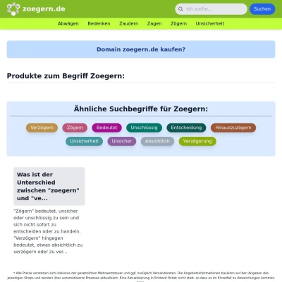 Screenshot zoegern.de