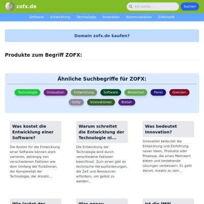 Screenshot zofx.de