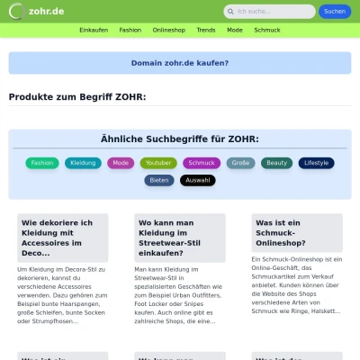 Screenshot zohr.de