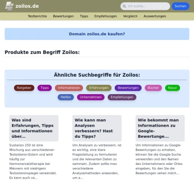 Screenshot zoilos.de