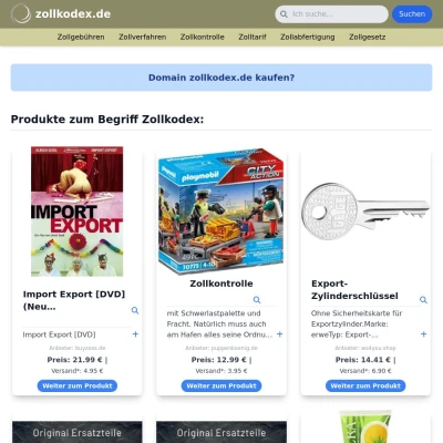 Screenshot zollkodex.de