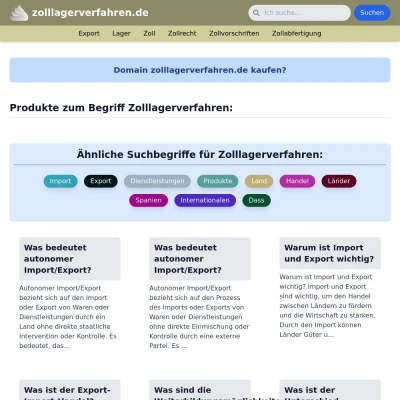 Screenshot zolllagerverfahren.de