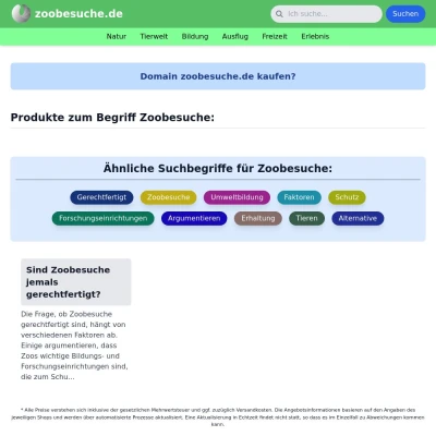 Screenshot zoobesuche.de