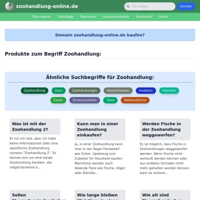 Screenshot zoohandlung-online.de