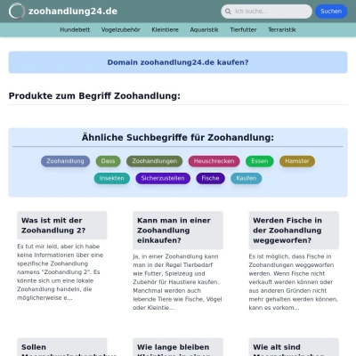 Screenshot zoohandlung24.de