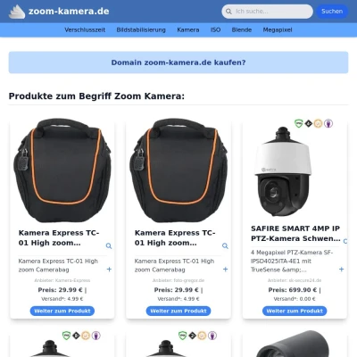 Screenshot zoom-kamera.de