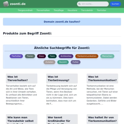 Screenshot zoonti.de