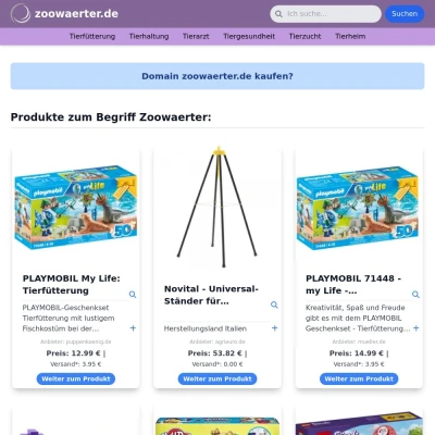 Screenshot zoowaerter.de