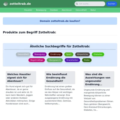 Screenshot zotteltrab.de