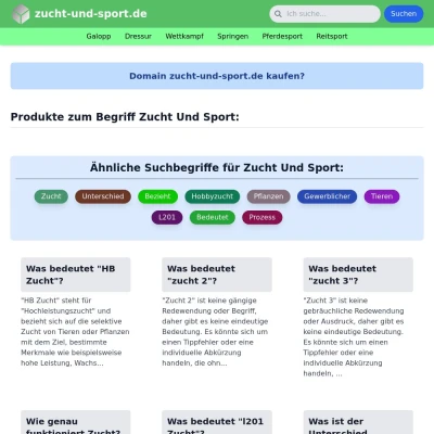 Screenshot zucht-und-sport.de