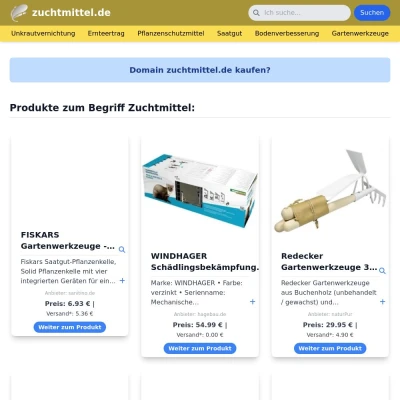 Screenshot zuchtmittel.de