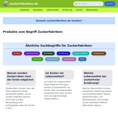 Screenshot zuckerfabriken.de