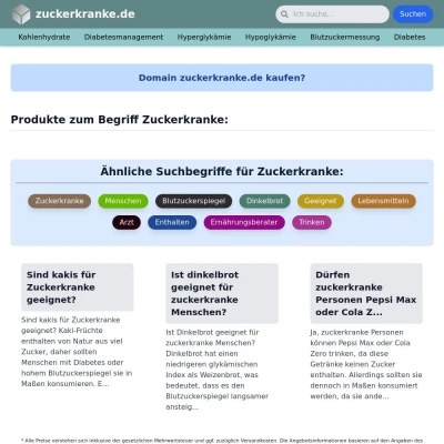 Screenshot zuckerkranke.de