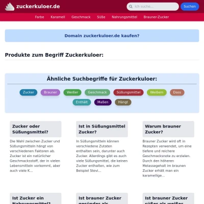 Screenshot zuckerkuloer.de