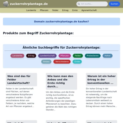 Screenshot zuckerrohrplantage.de