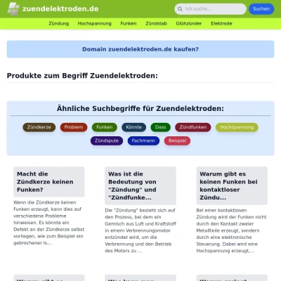 Screenshot zuendelektroden.de