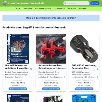 Screenshot zuendkerzenschluessel.de