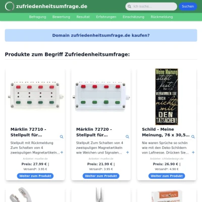 Screenshot zufriedenheitsumfrage.de