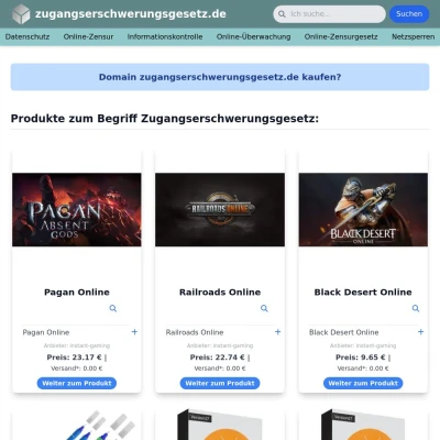 Screenshot zugangserschwerungsgesetz.de