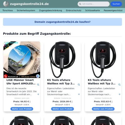 Screenshot zugangskontrolle24.de